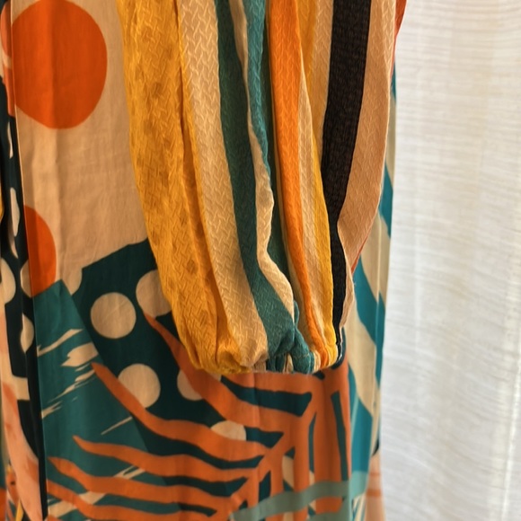 Anthropologie Misty Maxi Asymmetric Dress Multicolor Abstract Print Size Small - Picture 6 of 7